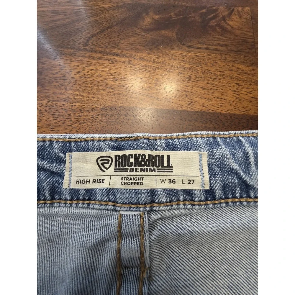 Rock and Roll Denim Womens 36×27 High Rise Straight Cropped‎ Jeans